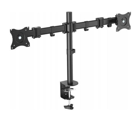 Stojak biurkowy podwójny z zaciskiem, 2xLCD, max. 27", max. obciążenie 8kg,uchylno-obrotowy 360° Stojak biurkowy podwójny z zaciskiem, 2xLCD, max. 27", max. obciążenie 8kg,uchylno-obrotowy 360°