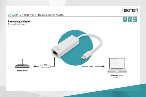 Karta sieciowa przewodowa USB 3.0 Typ C do Gigabit Ethernet 10/100/1000Mbps Karta sieciowa przewodowa USB 3.0 Typ C do Gigabit Ethernet 10/100/1000Mbps