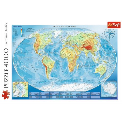 Puzzle 4000 elementów - Wielka mapa fizyczna świata Puzzle 4000 elementów - Wielka mapa fizyczna świata