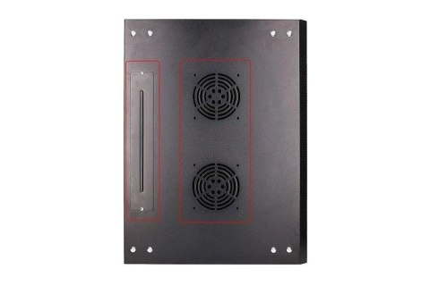 Szafka wisząca rack 4U 600x450 czarna szklane drzwi