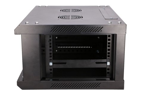 Szafka wisząca rack 4U 600x450 czarna szklane drzwi