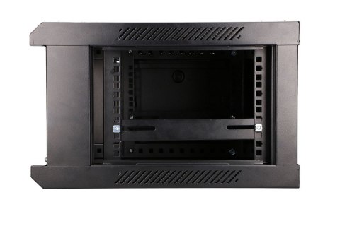 Szafka wisząca rack 4U 600x450 czarna szklane drzwi