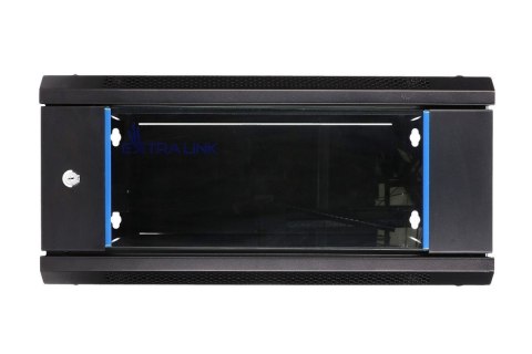 Szafka wisząca rack 4U 600x450 czarna szklane drzwi