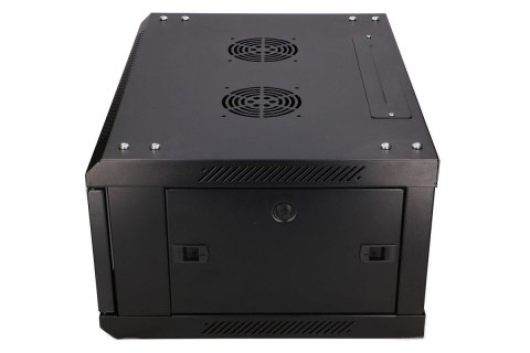 Szafka wisząca rack 4U 600x450 czarna szklane drzwi