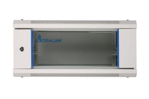 Szafka wisząca rack 4U 600x450 szara szklane drzwi