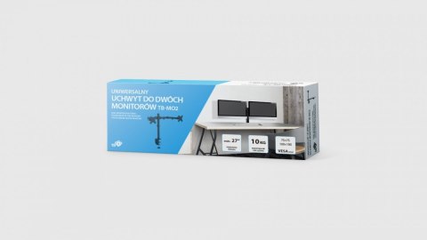 Uchwyt TB-MO2 do dwóch monitorów dwuramienny do 27 cali 10kg VESA 100 Uchwyt TB-MO2 do dwóch monitorów dwuramienny do 27 cali 10kg VESA 100