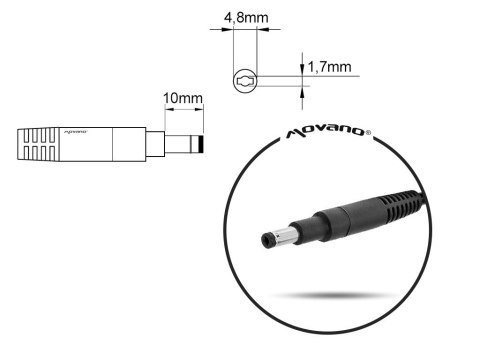 Ładowarka/zasilacz 19.5v 3.33a (4.8x1.7) - hp 65W Ładowarka/zasilacz 19.5v 3.33a (4.8x1.7) - hp 65W