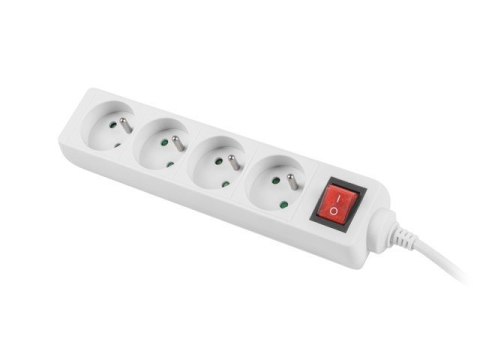Listwa zasilająca 1,5m, biała, 4 gniazda, z wyłącznikiem, kabel wykonany z pełnej miedzi Listwa zasilająca 1,5m, biała, 4 gniazda, z wyłącznikiem, kabel wykonany z pełnej miedzi