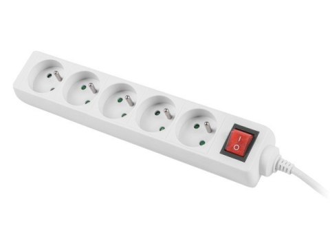 Listwa zasilająca 3m, biała, 5 gniazd, z wyłącznikiem, kabel wykonany z pełnej miedzi Listwa zasilająca 3m, biała, 5 gniazd, z wyłącznikiem, kabel wykonany z pełnej miedzi