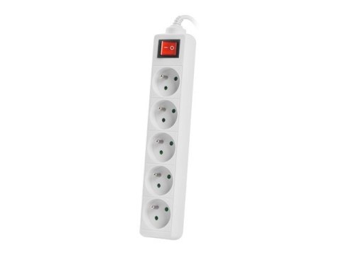 Listwa zasilająca 3m, biała, 5 gniazd, z wyłącznikiem, kabel wykonany z pełnej miedzi Listwa zasilająca 3m, biała, 5 gniazd, z wyłącznikiem, kabel wykonany z pełnej miedzi