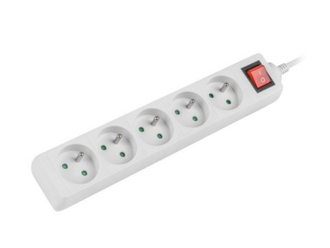 Listwa zasilająca 3m, biała, 5 gniazd, z wyłącznikiem, kabel wykonany z pełnej miedzi Listwa zasilająca 3m, biała, 5 gniazd, z wyłącznikiem, kabel wykonany z pełnej miedzi