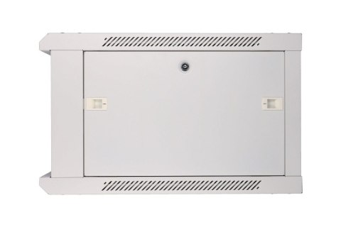 Szafka wisząca rack 6U 600x600 szara szklane drzwi