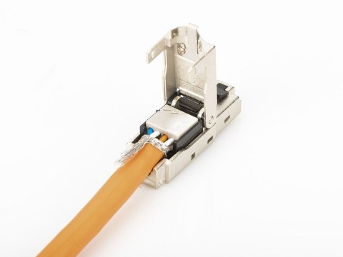 Wtyk modularny RJ45 kat.6A, PoE+, 10GbE, STP, ekranowany, metalowy, beznarzędziowy, AWG 27-22, zaślepka Wtyk modularny RJ45 kat.6A, PoE+, 10GbE, STP, ekranowany, metalowy, beznarzędziowy, AWG 27-22, zaślepka
