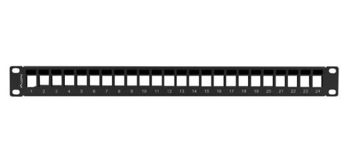 Patch panel pusty 24 porty 1U 19 cali czarny do modułów keystone Patch panel pusty 24 porty 1U 19 cali czarny do modułów keystone