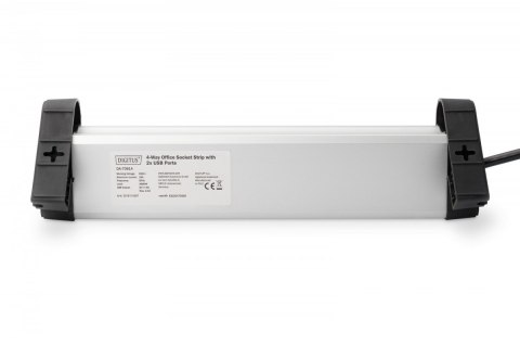 Listwa zasilająca biurowa 45° 4 gniazdowa, 2x USB (5V/2A) z możliwością obrotu o 290° aluminiowa HQ