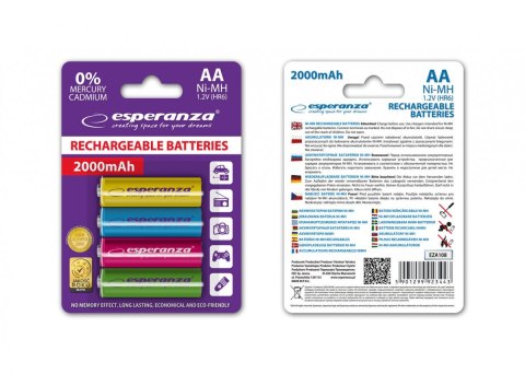 Akumulatory AA 2000mAh 4szt. mix kolorów Akumulatory AA 2000mAh 4szt. mix kolorów