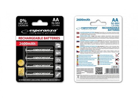 Akumulatory NI-MH AA 2600mAh 4szt. czarne Akumulatory NI-MH AA 2600mAh 4szt. czarne