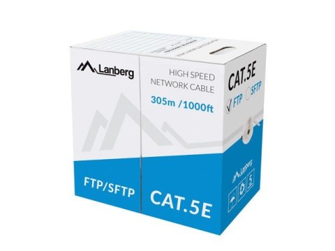 Kabel FTP Kat.5E CU 305 m drut szary Kabel FTP Kat.5E CU 305 m drut szary