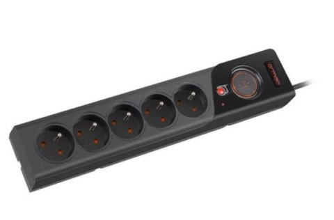 Listwa zasilająca Z5 3m 5x230V 10A Z5/30/CZ czarna Listwa zasilająca Z5 3m 5x230V 10A Z5/30/CZ czarna