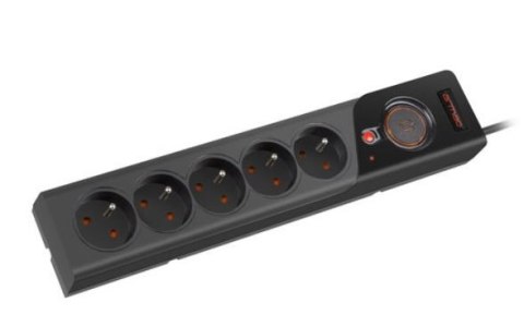 Listwa zasilająca Z5 5m 5x230V 10A Z5/50/CZ czarna Listwa zasilająca Z5 5m 5x230V 10A Z5/50/CZ czarna