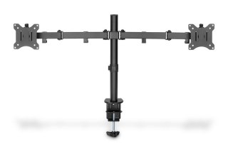 Uchwyt biurkowy podwójny z zaciskiem 2xLCD max. 32" max. Obciążenie 2x 8kg uchylno-obrotowy czarny