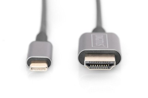 Kabel adapter HDMI 4K 30Hz na USB Typ C 3.1 metalowa obudowa HQ czarny 1.8m Kabel adapter HDMI 4K 30Hz na USB Typ C 3.1 metalowa obudowa HQ czarny 1.8m