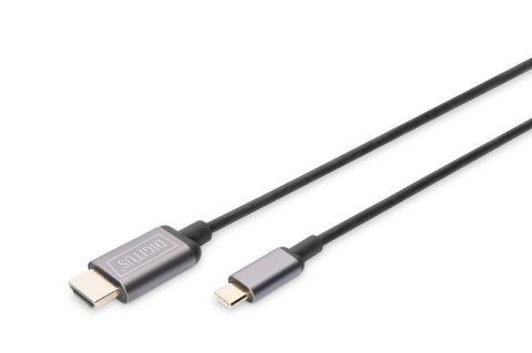 Kabel adapter HDMI 4K 30Hz na USB Typ C 3.1 metalowa obudowa HQ czarny 1.8m Kabel adapter HDMI 4K 30Hz na USB Typ C 3.1 metalowa obudowa HQ czarny 1.8m