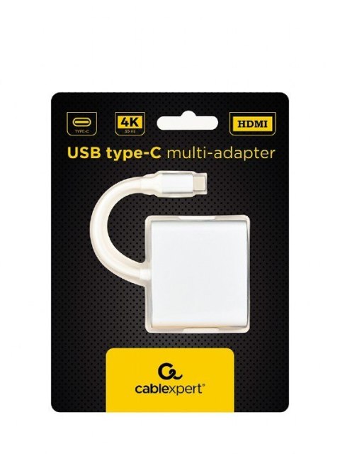 Adapter USB typ C srebrny USB C, USB A 3.0, HDMI Adapter USB typ C srebrny USB C, USB A 3.0, HDMI