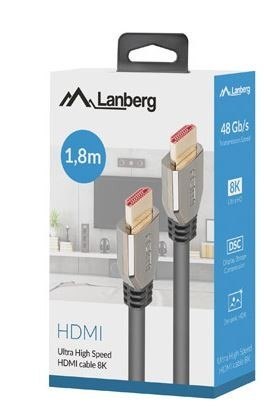 Kabel HDMI M/M V2.1 1.8M 8K 60Hz czarny Kabel HDMI M/M V2.1 1.8M 8K 60Hz czarny