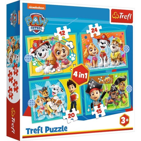Puzzle 4w1 Wesoła ekipa Psiego Patrolu Puzzle 4w1 Wesoła ekipa Psiego Patrolu