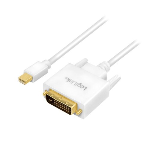 Kabel mini Display port do DVI 3m Biały Kabel mini Display port do DVI 3m Biały