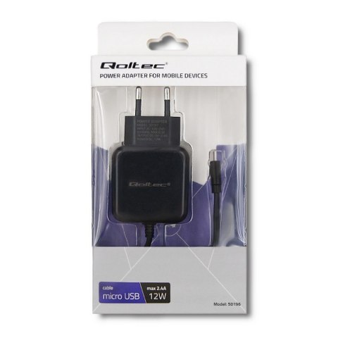 Ładowarka sieciowa 5V | 2.4A | 12W | Micro USB | Czarna Ładowarka sieciowa 5V | 2.4A | 12W | Micro USB | Czarna