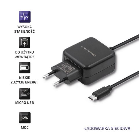 Ładowarka sieciowa 5V | 2.4A | 12W | Micro USB | Czarna Ładowarka sieciowa 5V | 2.4A | 12W | Micro USB | Czarna