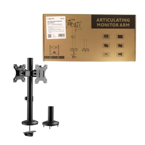 Uchwyt na 2 monitory, 17-32 cale, max. 8kg Uchwyt na 2 monitory, 17-32 cale, max. 8kg