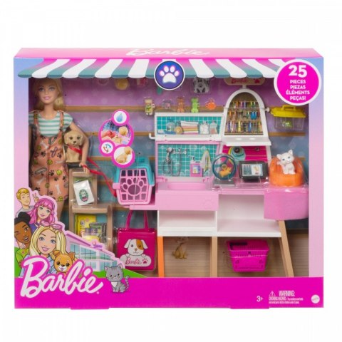 Zestaw z lalką Barbie Sklepik-salon dla zwierzaków Zestaw z lalką Barbie Sklepik-salon dla zwierzaków