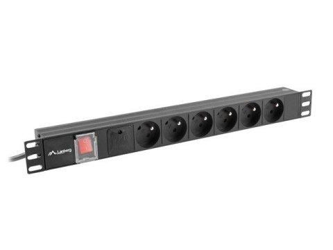 Listwa zasilająca rack PDU 19 cali 1U 16A 6X 230V PL 2m czarna Listwa zasilająca rack PDU 19 cali 1U 16A 6X 230V PL 2m czarna