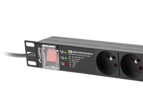 Listwa zasilająca rack PDU 19 cali 1U 16A 7X 230V PL SPD-3MP 2m czarna Listwa zasilająca rack PDU 19 cali 1U 16A 7X 230V PL SPD-3MP 2m czarna
