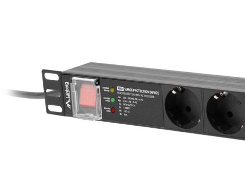 Listwa zasilająca rack PDU PRO 19 cali 1U 16A 7X SCHUKO SPD-3MP 2m czarna Listwa zasilająca rack PDU PRO 19 cali 1U 16A 7X SCHUKO SPD-3MP 2m czarna