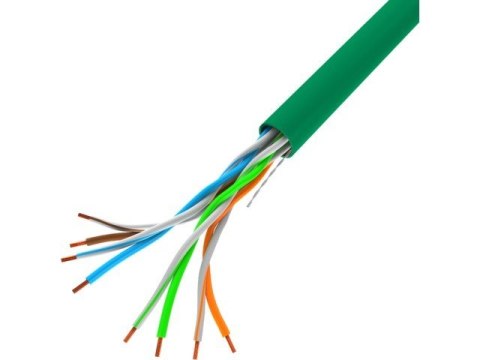Kabel LAN UTP 100Mb/s 305m drut cca zielony Kabel LAN UTP 100Mb/s 305m drut cca zielony