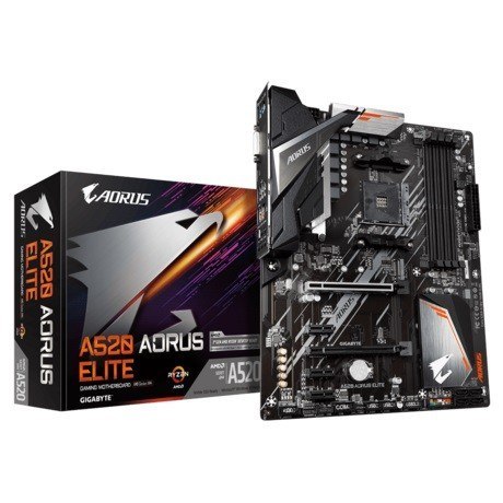 Płyta główna A520 AORUS ELITE AM4 4DDR4 HDMI/DVI M.2 ATX Płyta główna A520 AORUS ELITE AM4 4DDR4 HDMI/DVI M.2 ATX