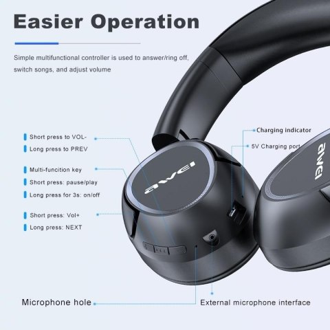 Słuchawki nauszne Bluetooth A770BL Czarne Słuchawki nauszne Bluetooth A770BL Czarne