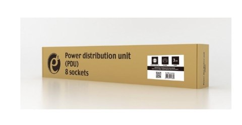 Listwa zasilająca rack (PDU), 8 gniazd typ Schuko, 1U, 10A, wtyk C14 3m Listwa zasilająca rack (PDU), 8 gniazd typ Schuko, 1U, 10A, wtyk C14 3m