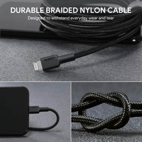 CB-AL05 nylonowy kabel Quick Charge Lightning-USB | 2m | certyfikat MFi Apple CB-AL05 nylonowy kabel Quick Charge Lightning-USB | 2m | certyfikat MFi Apple