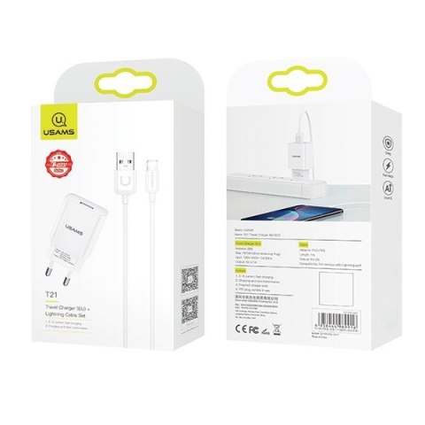 Ładowarka sieciowa 1xUSB T21 Lightning 2,1A Ładowarka sieciowa 1xUSB T21 Lightning 2,1A