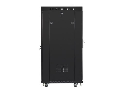 Szafa instalacyjna rack stojąca 19 27U 600x800 czarna, drzwi szklane LCD (Flat pack) Szafa instalacyjna rack stojąca 19 27U 600x800 czarna, drzwi szklane LCD (Flat pack)