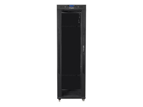 Szafa instalacyjna rack stojąca 19 42U 600x1000 czarna, drzwi szklane lcd (flat pack) Szafa instalacyjna rack stojąca 19 42U 600x1000 czarna, drzwi szklane lcd (flat pack)