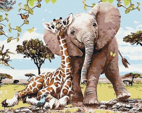 Obraz Paint it! Malowanie po numerach. Przyjaciele z safari Obraz Paint it! Malowanie po numerach. Przyjaciele z safari