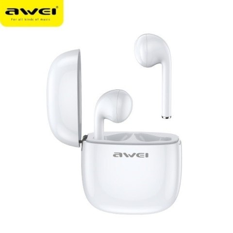 Słuchawki Bluetooth T28 TWS+stacja dokująca Białe Słuchawki Bluetooth T28 TWS+stacja dokująca Białe