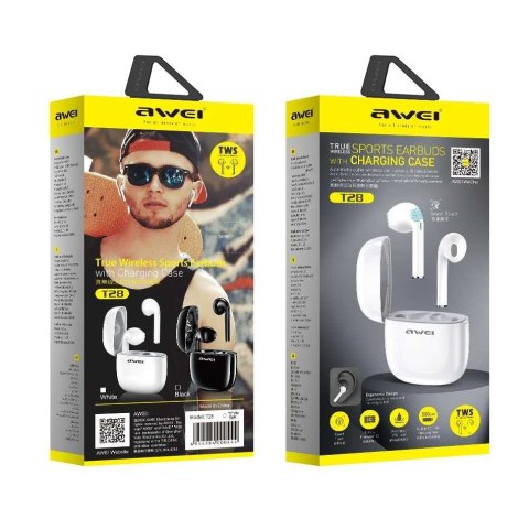 Słuchawki Bluetooth T28 TWS+stacja dokująca Białe Słuchawki Bluetooth T28 TWS+stacja dokująca Białe