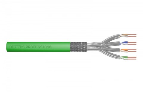 Kabel teleinformatyczny instalacyjny kat.8.2, S/FTP, Dca, AWG 22/1, LSOH, 100m, Zielony Kabel teleinformatyczny instalacyjny kat.8.2, S/FTP, Dca, AWG 22/1, LSOH, 100m, Zielony
